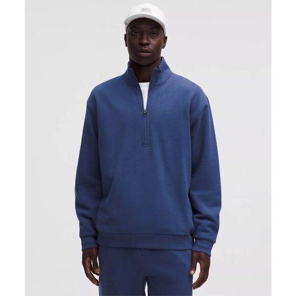 Lululemon Steady State Half Zip sweatshirt blue twill men's XXL NWT